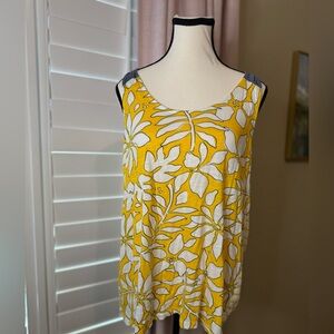 Caslon racerback tee size XL in contrasting stripe, floral and denim fabric